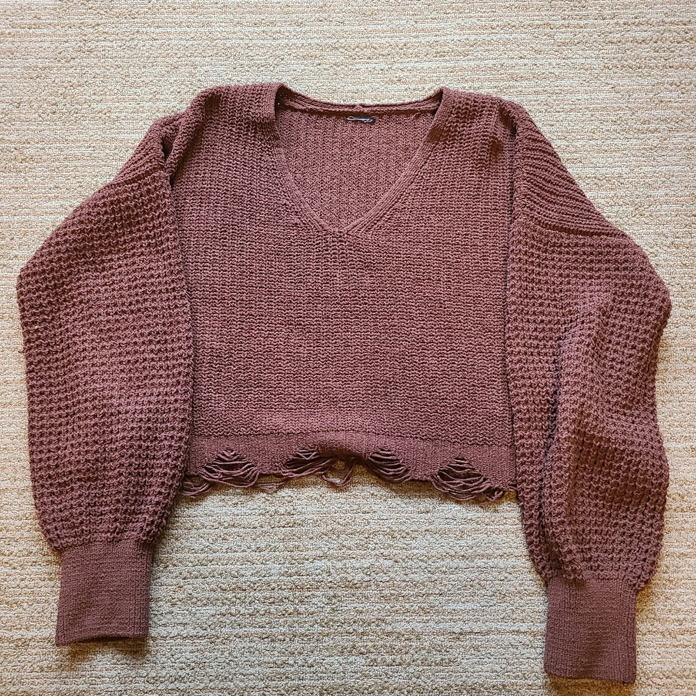 Cropped brown sweater